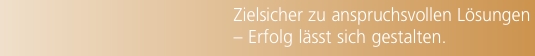 Zielsicher zu anspruchsvollen L&ouml;sungen &ndash; Erfolg l&auml;sst sich gest